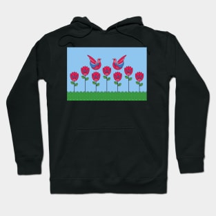 Mexican Flowers and Birds Folk Art Hoodie